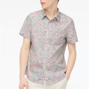 J. Crew Men’s Flex Washed Floral Short Sleeve Button Down Shirt, size L